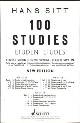 SITT H.-100 STUDI OP 32 VOL 3 PER VIOLINO