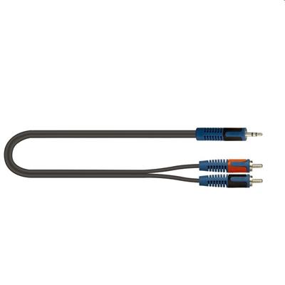 CAVO ADATTATORE JACK STEREO 3,5 A 2 RCA MASCHIO 2M QUIKLOK